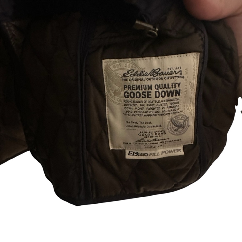 Eddie Bauer Womens Medium Navy Blue Fill Power Goose Down Quilted Jacket - Picture 2 of 6